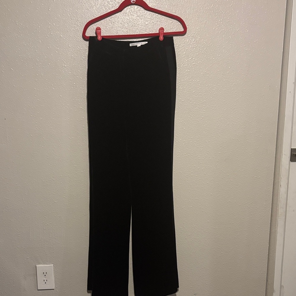 Veronica Beard Black velvet Wide-Leg Velvet Pants size 4